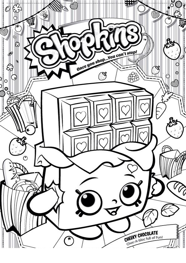 chocolate shopkins para colorir