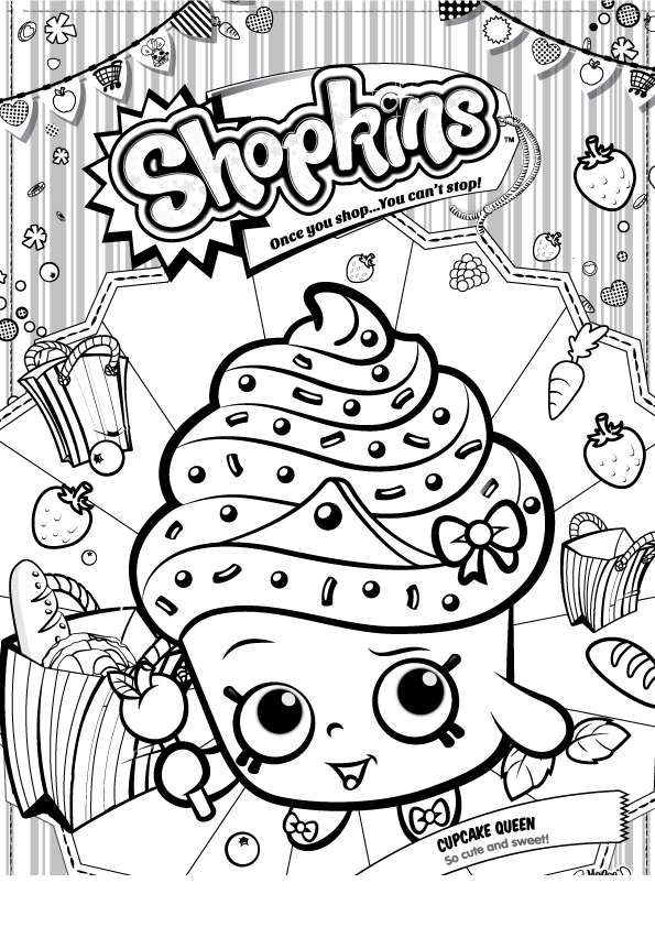 cupcake shopkins para colorir