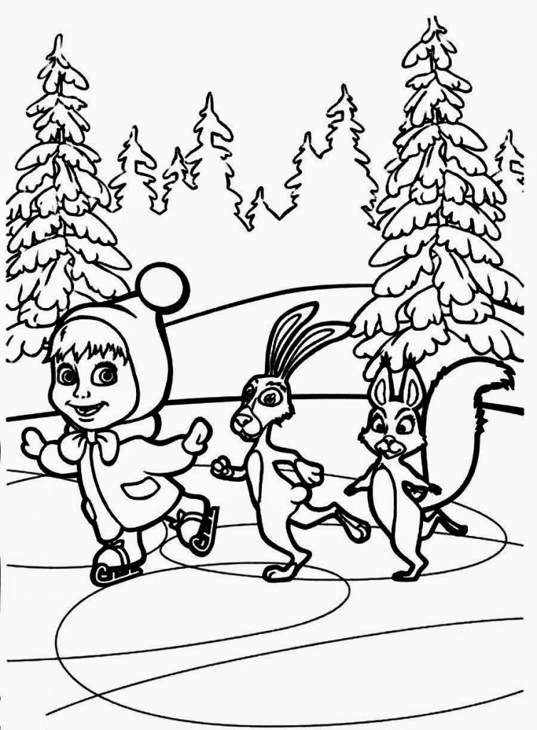 Masha e o Urso para colorir e imprimir