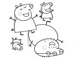 familia pig para colorir