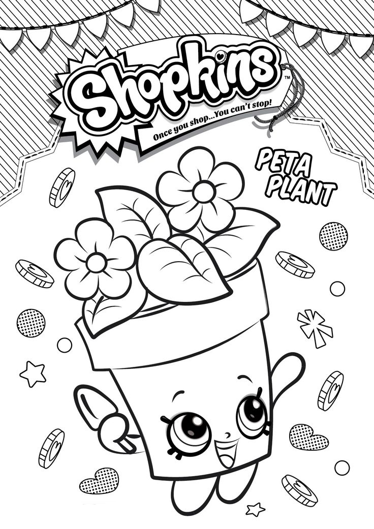 flores shopkins para colorir