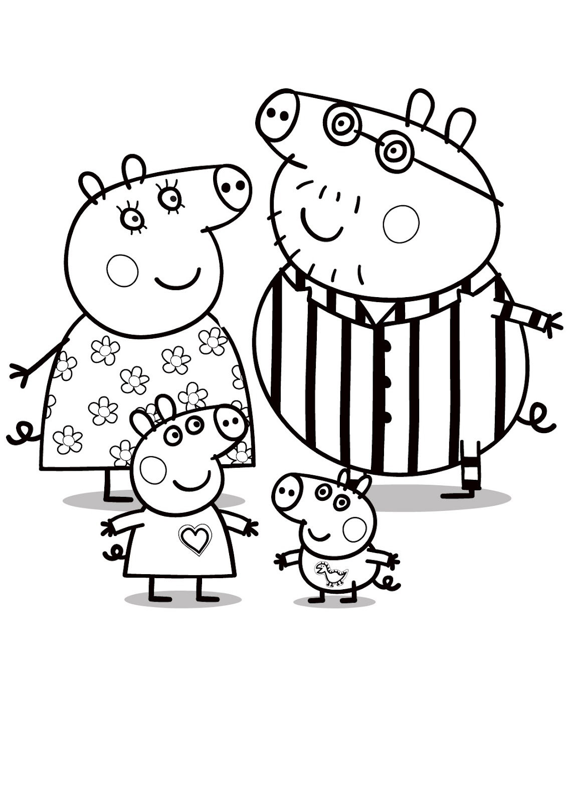 imagens da familia peppa pig para colorir