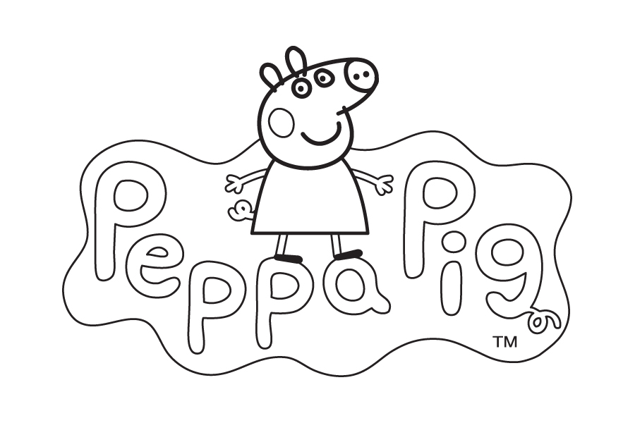 logo da peppa pig para colorir