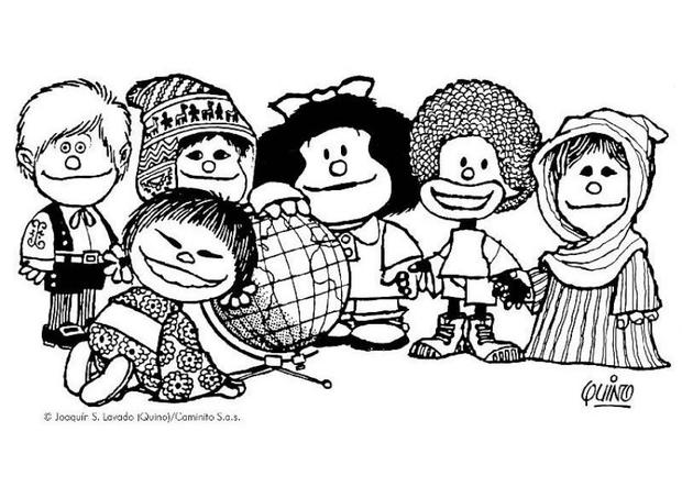 mafalda e amigos para colorir