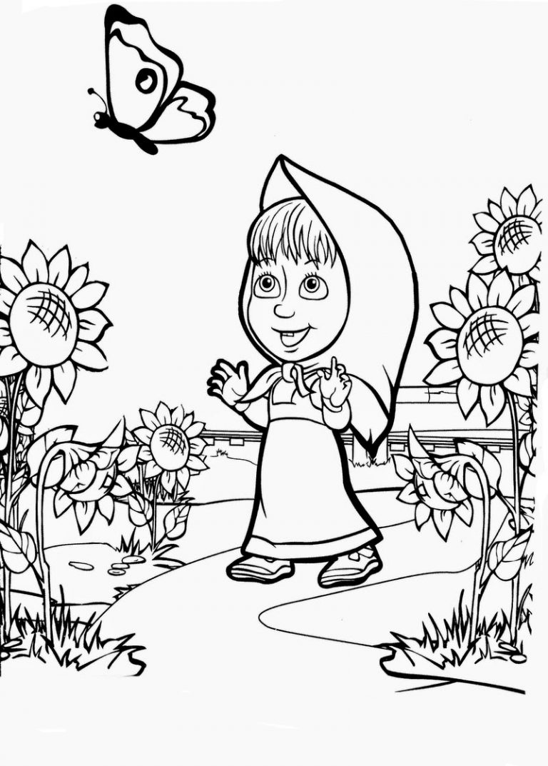 Masha e o Urso para colorir e imprimir