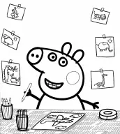 peppa pig desenhando para colorir