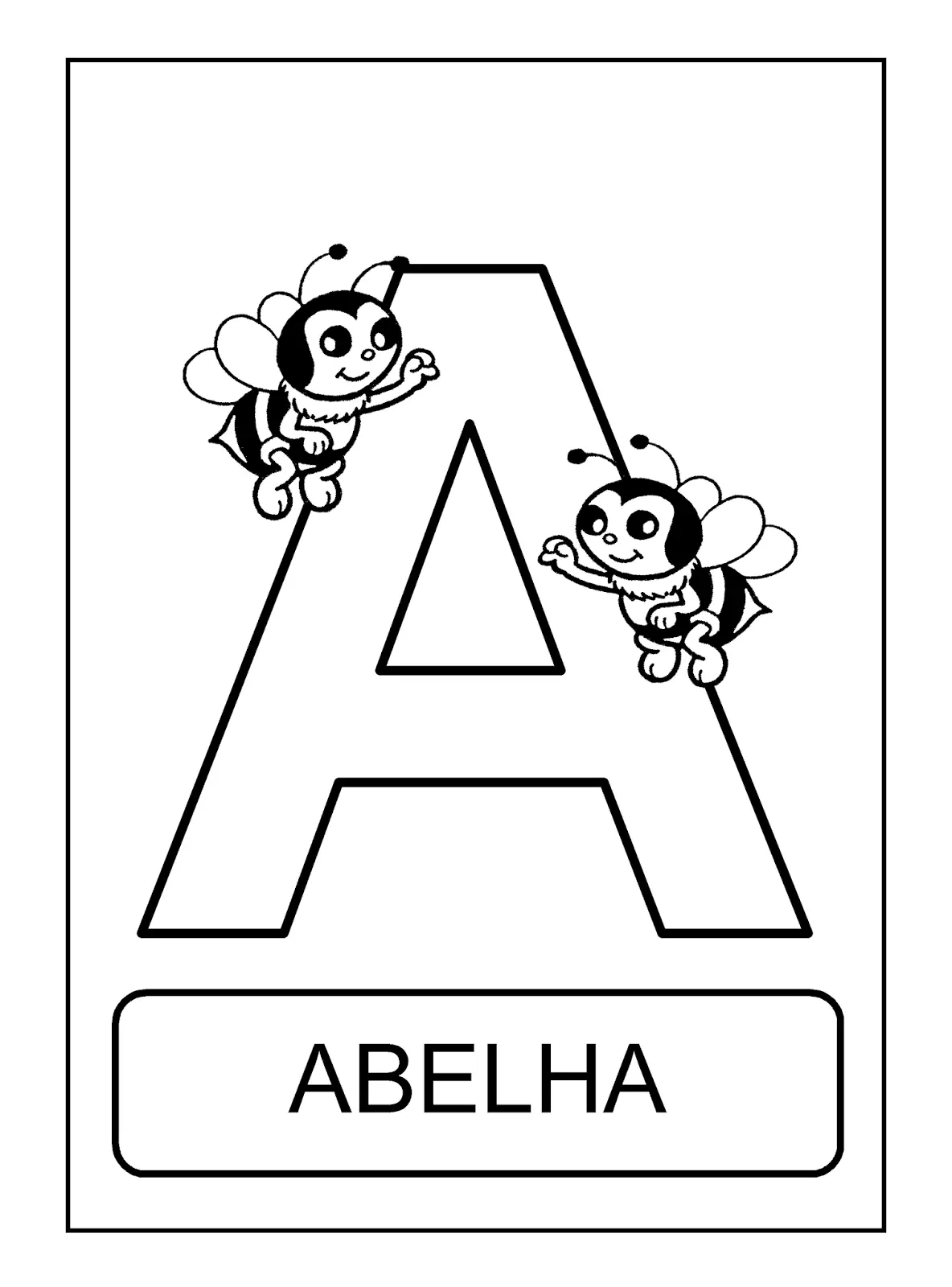 alfabeto de animais A para colorir