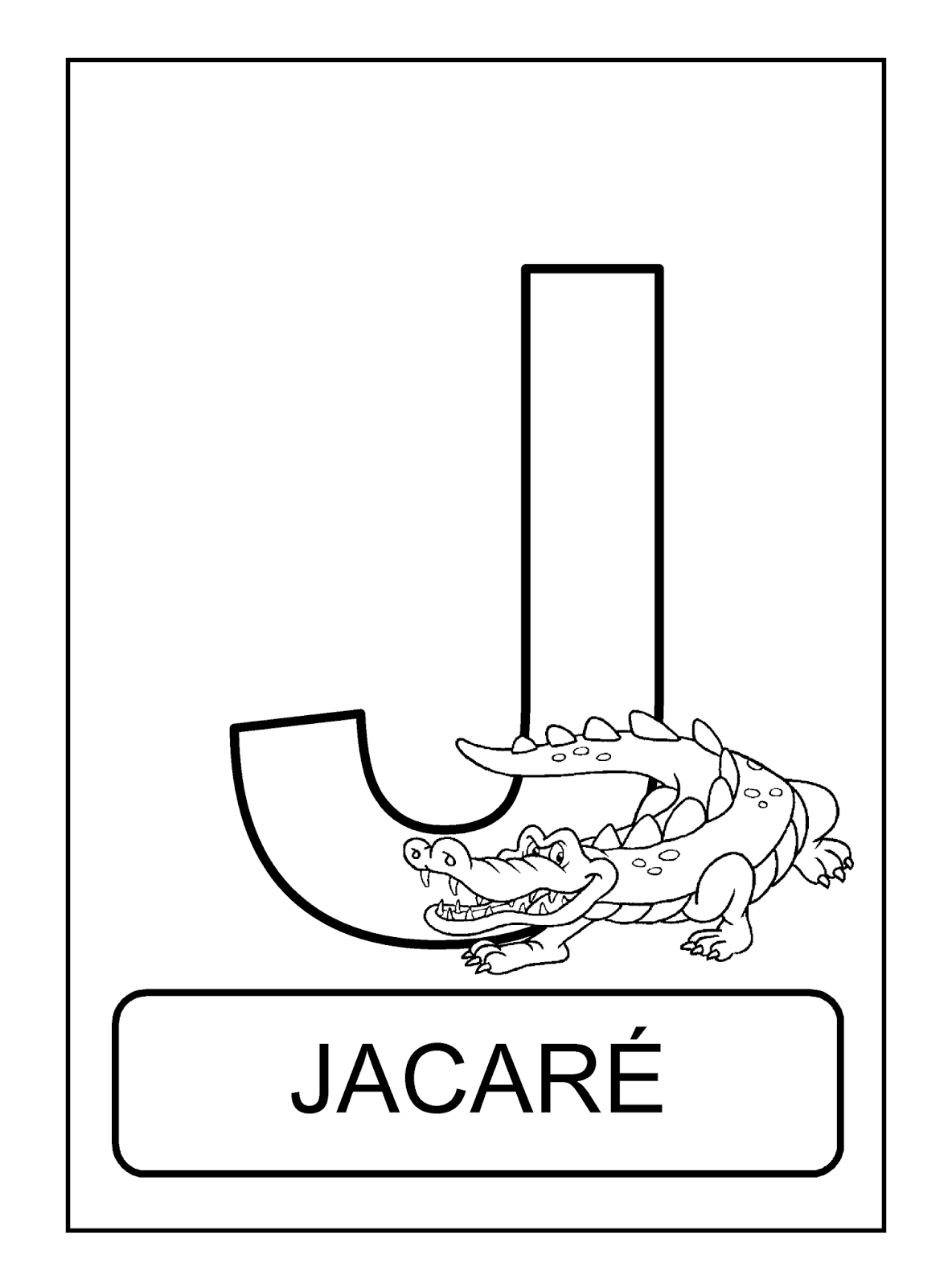 alfabeto de animais J para colorir