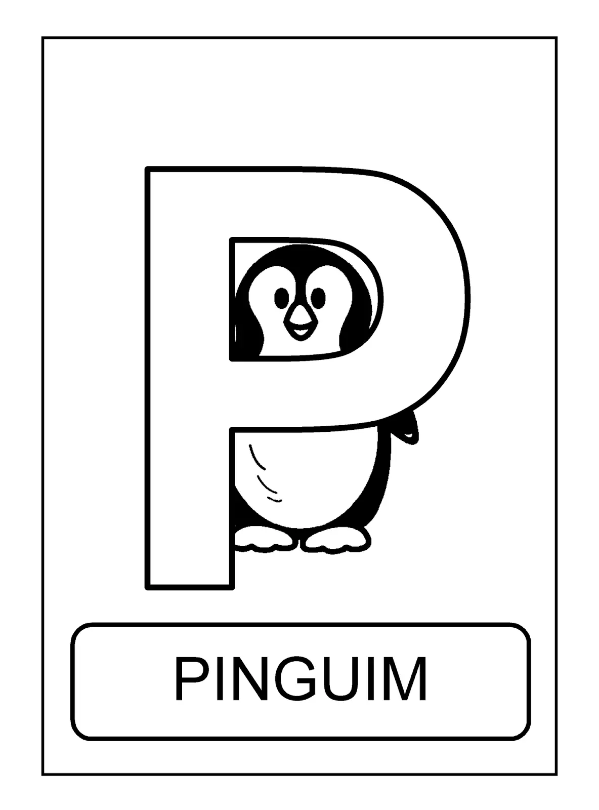 alfabeto de animais P para colorir
