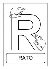 alfabeto de animais R para colorir
