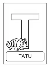alfabeto de animais T para colorir