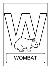 alfabeto de animais W para colorir