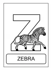 alfabeto de animais Z para colorir