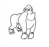 desenho traço ou risco de gorila , desenho infantil para imprimir e colorir produzido no www.desenhospaintcolor.com.br