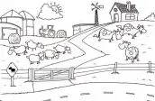 desenhos de animais da fazenda para pintar