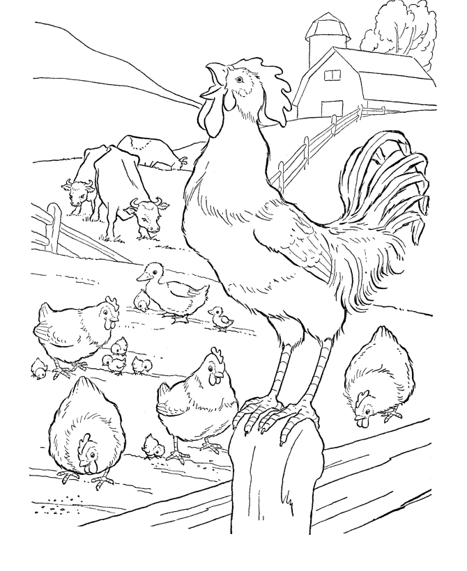 figuras de animais da fazenda para colorir