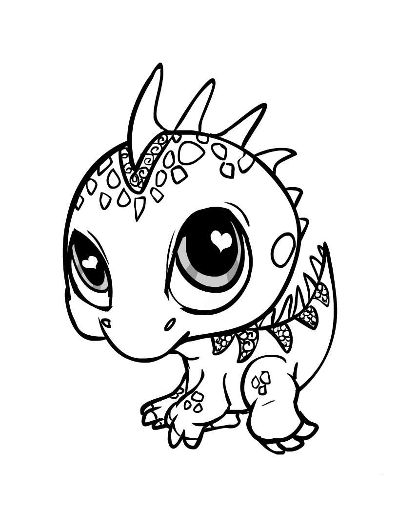 iguana chibi para colorir