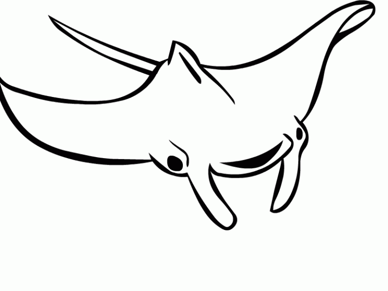 Desenho de arraia para colorir e pintar