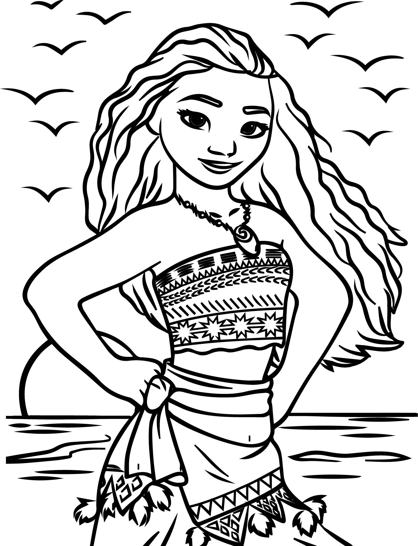 desenho da moana para pintar