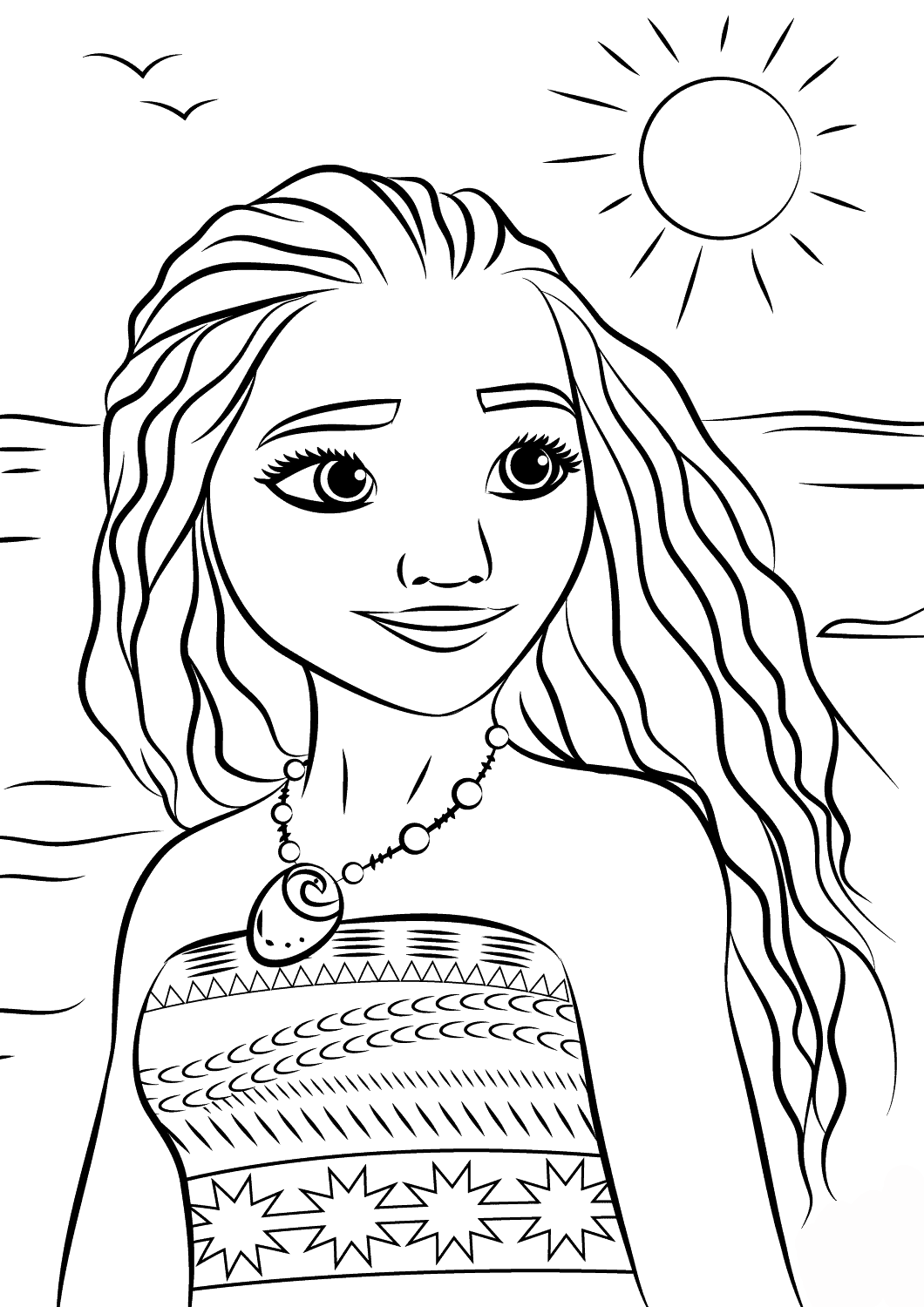 imagem da moana para imprimir e pintar