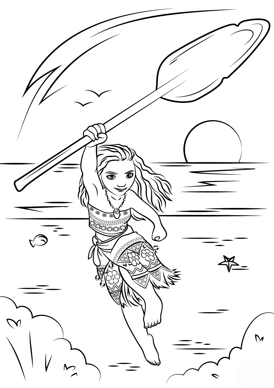 moana brincando para colorir