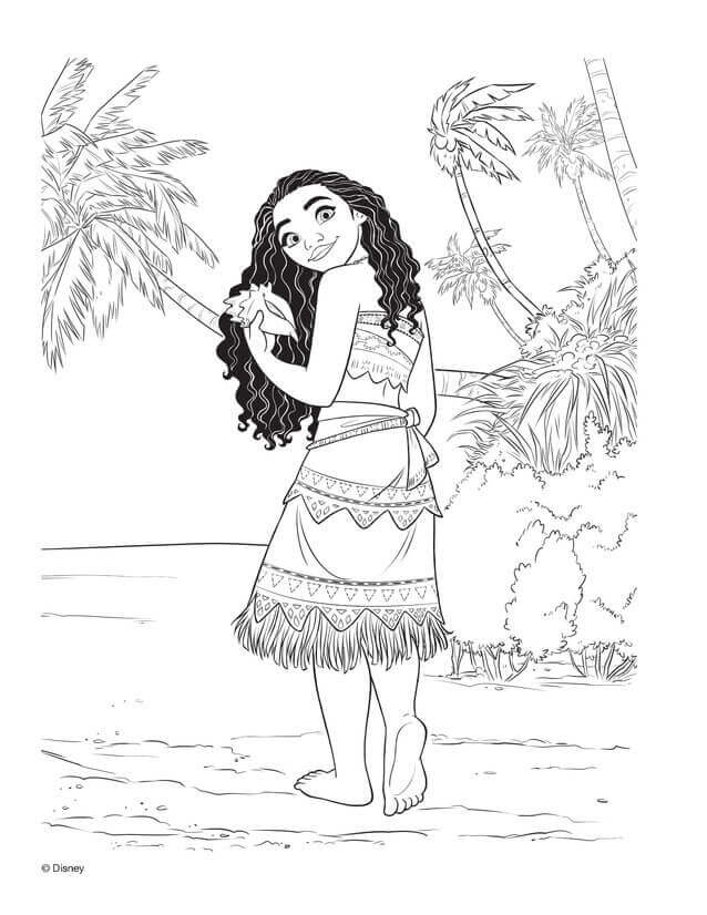 moana princesa disney para colorir