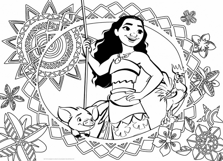 princesa moana da disney para colorir