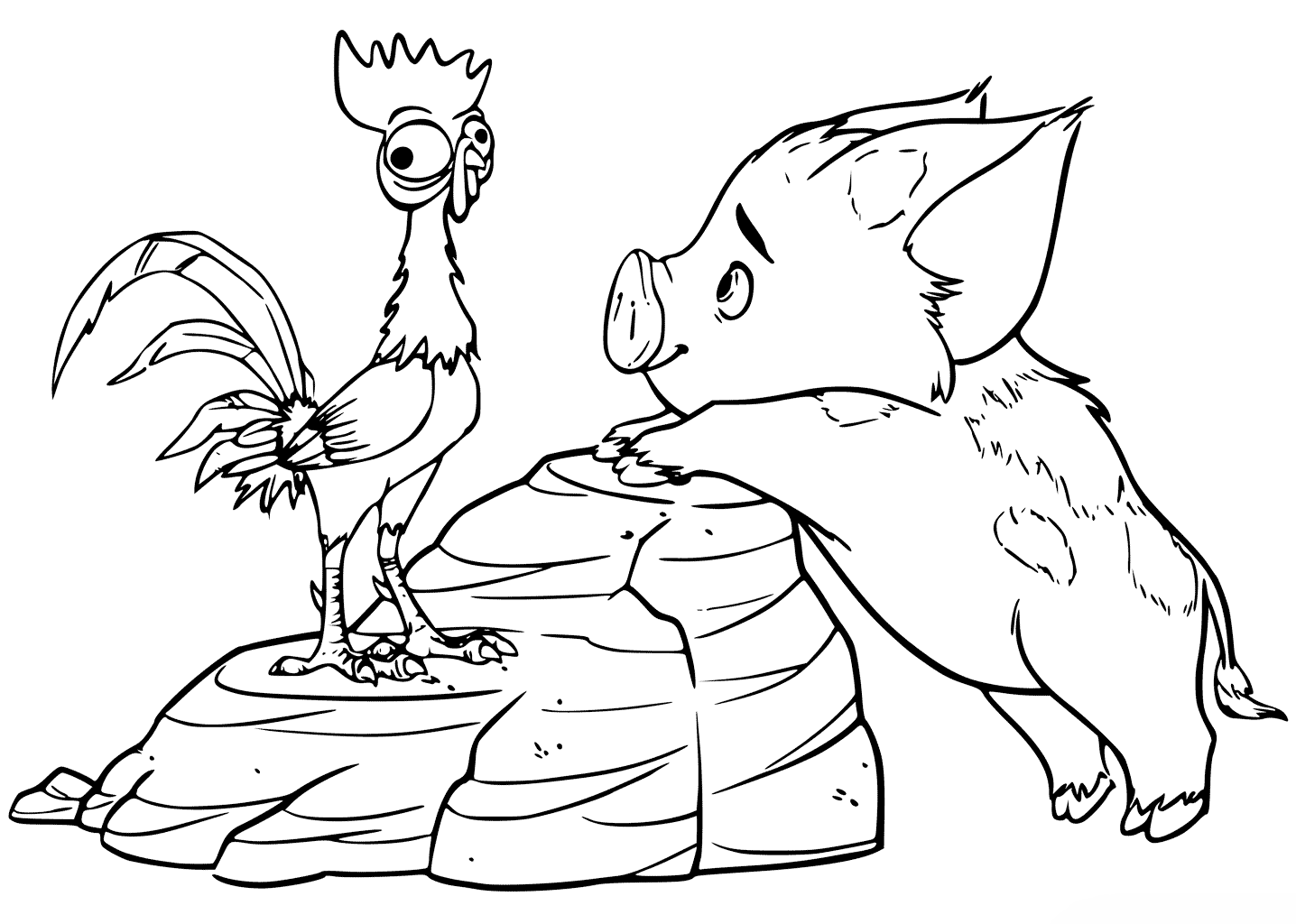 pua e porquinho da moana para colorir