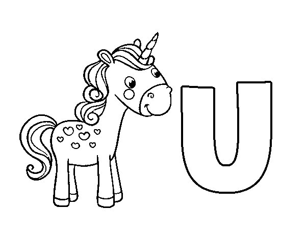 u de unicornio para colorir