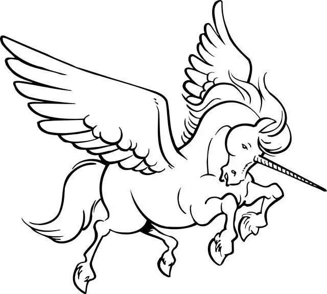 unicornio alado para colorir