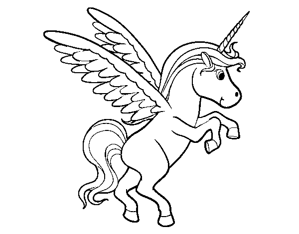 unicornio jovem para colorir